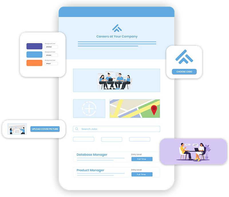 Sample of a branded career page made with Recooty